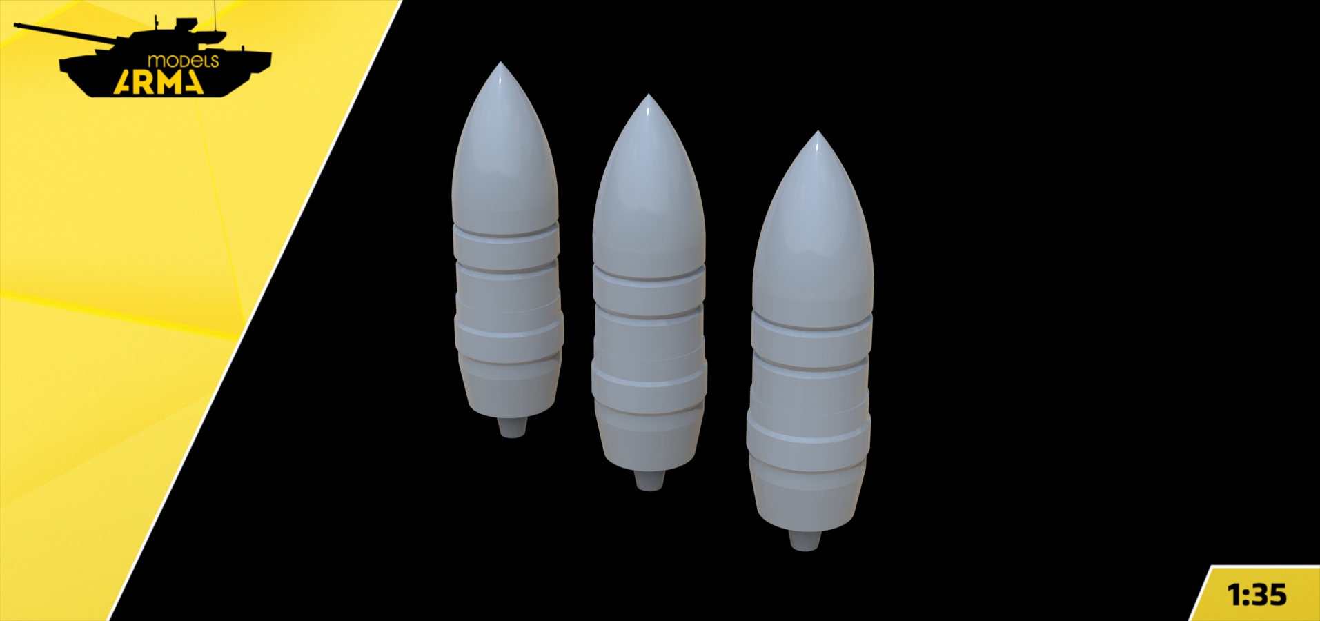 AM35988 Бронебойный калиберный снаряд БР-471 122-мм 3 шт. Arma Models