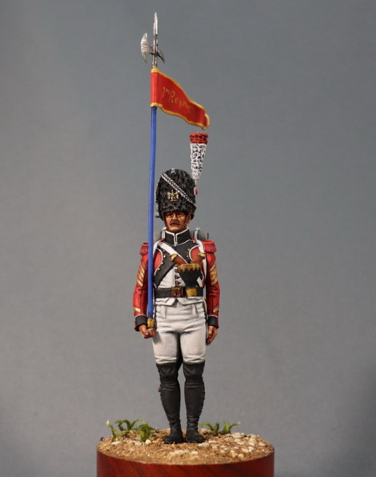 CHM-54231.(М) 2-й орлоносец 3-го Швейцарского пехотного полка, 1809-12 гг.  54 мм. Материал - белый металл. Chronos Miniatures
