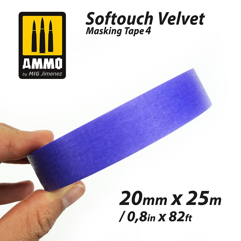 AMIG8243 Мягкая маскировочная лента Softouch Velvet Masking Tape #4 (20mm x 25M)