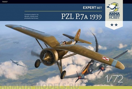 AH70007 Самолет PZL P.7a Expert Set 1939 Arma Hobby