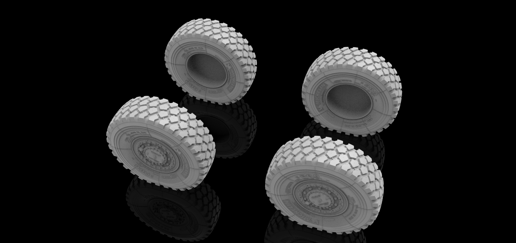 AM3623 Высокодетализированные колеса для Тайфун-ВДВ (4 шт.).