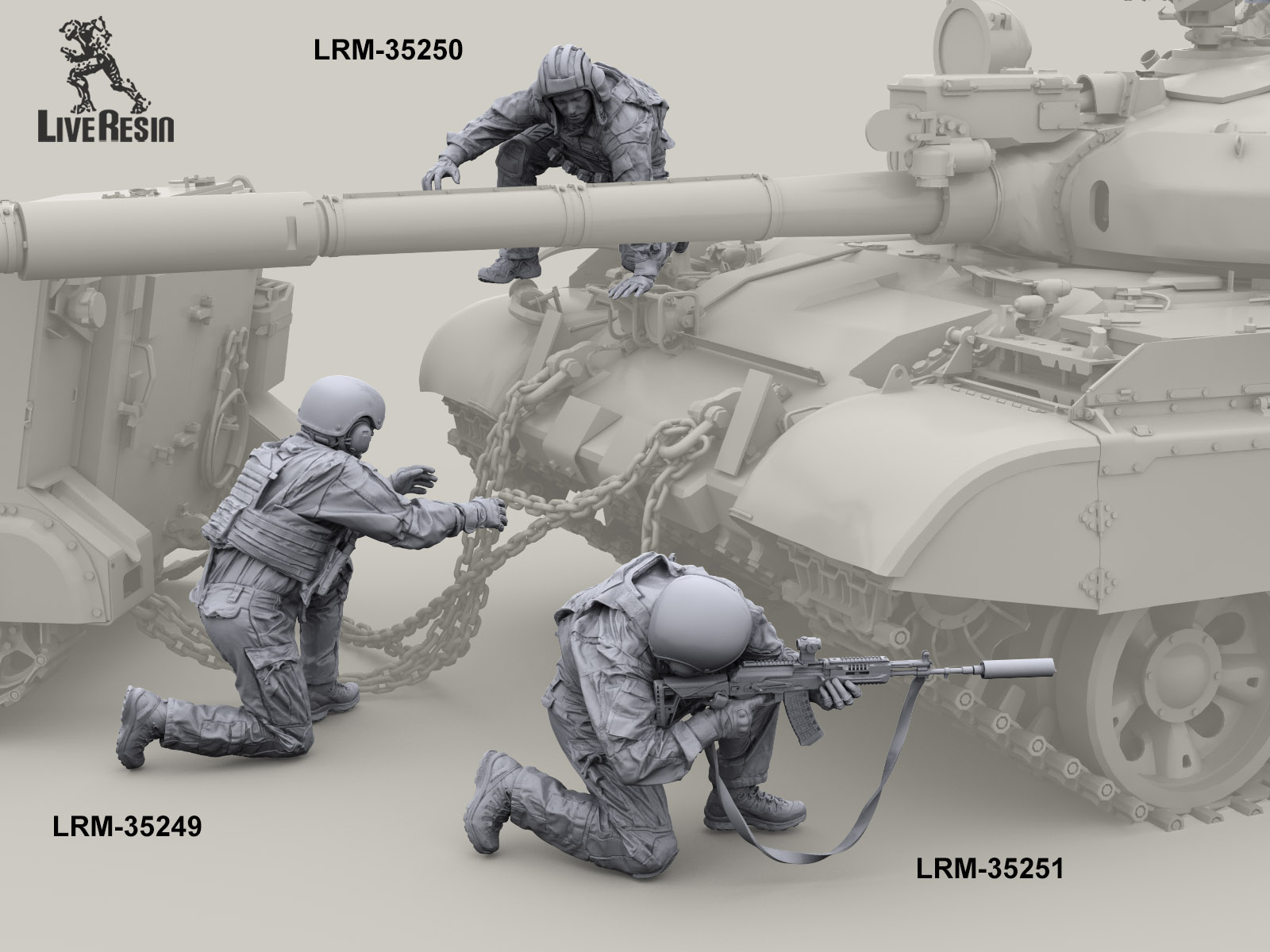 LRM35249 Современный Российский танкист - цепляет угнанный БТР М113 к танку (Не для свободной продажи) 