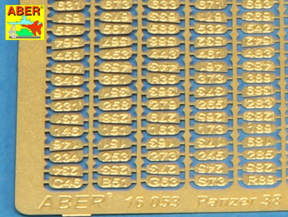 ABR-16-053  Дополнения для  Panzer 38 track link casting numbers для Panda 1/16