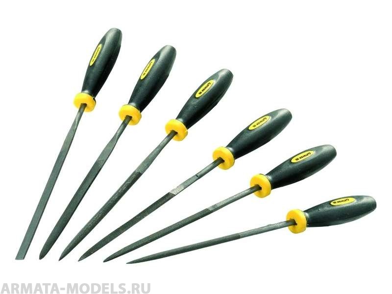 Набор STAYER PROFI Надфили с двухкомпонентной ручкой, 100мм, 6шт