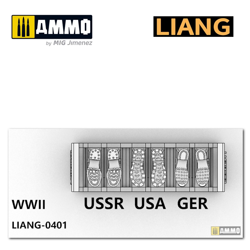 LIANG-0401 Набор штампов 3D-print Model Shoeprint Tools WWII