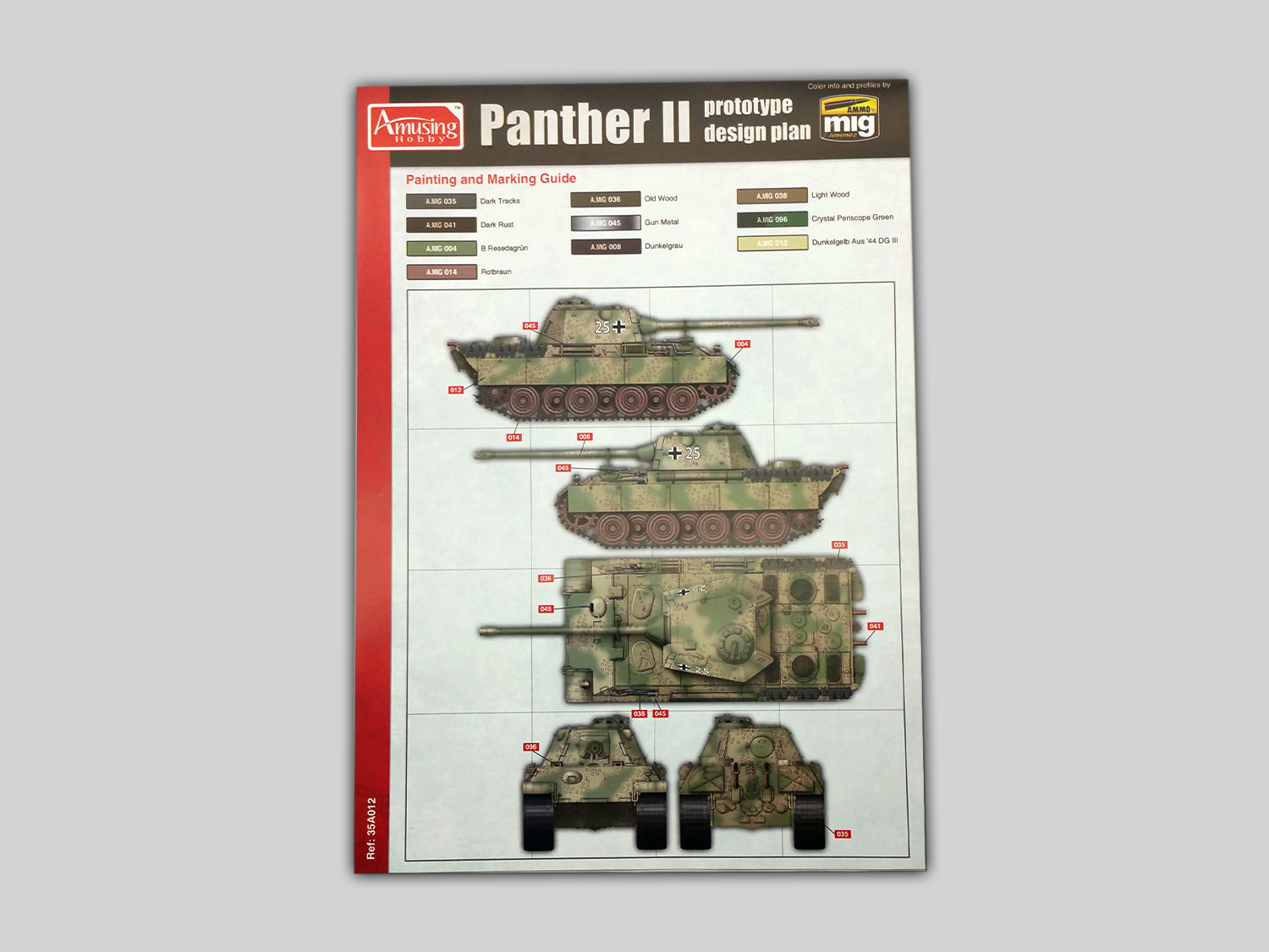 AH35A012 Прототип немецкого танка Пантера II  Panther II Prototype Design Amusing Hobby