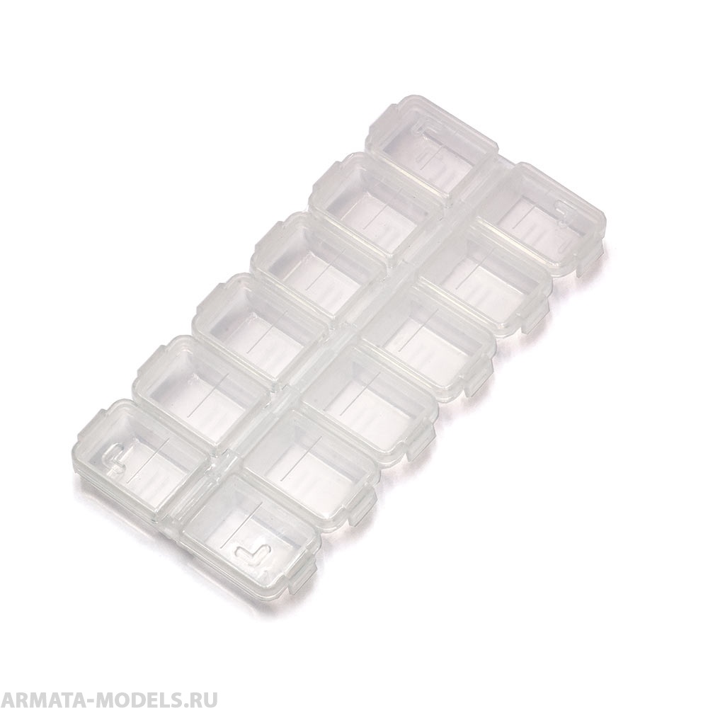 У14405IRP Бокс для хранения прямоугольный 12 ячеек, 130х60мм (Прозрачный)