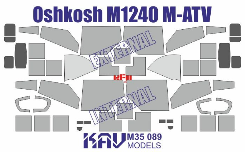 KAV M35 089 Окрасочная маска на остекление М1240 M-ATV (RFM 5032, 5052)