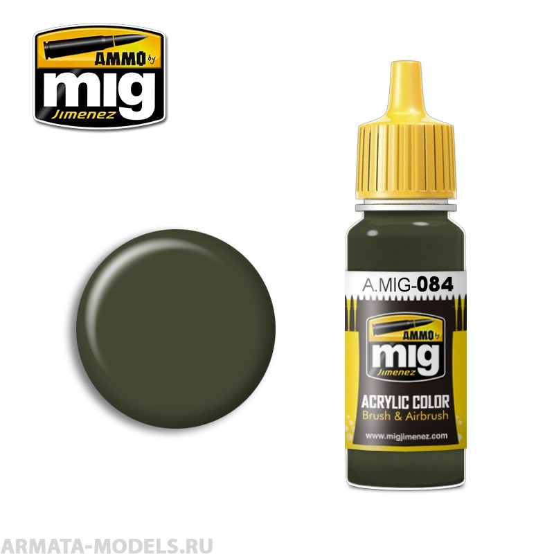 AMIG0084 Ammo Mig Акриловая краска NATO GREEN 17 мл