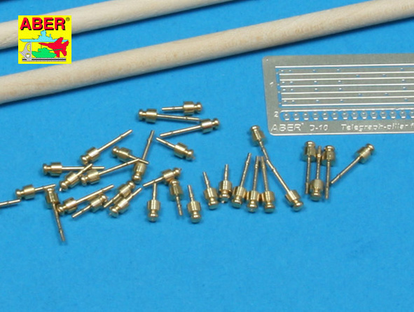 ABR-35-D-10  Дополнения для  Telegraph-pillar set for 2 cross bar with 16 insulators each  для  1/35