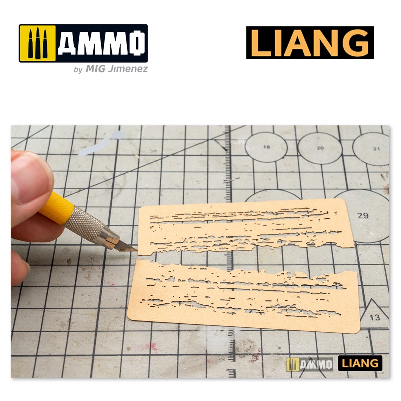 LIANG-0009 Набор трафаретов Chipping Effects Airbrush Stencils