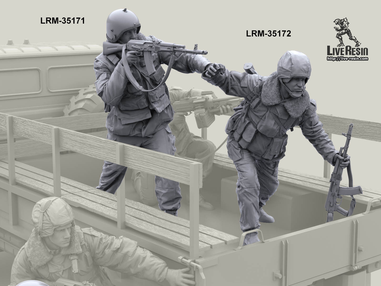 LRM35172 Военнослужащий ВВ, раненный, укрывается от огня Live Resin