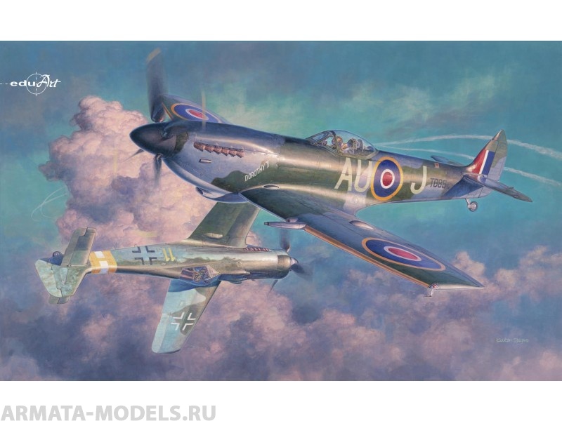 11100  Набор Spitfire Mk.XVI и Fw 190D-9 - The Rise of the Bubbletops EDUARD