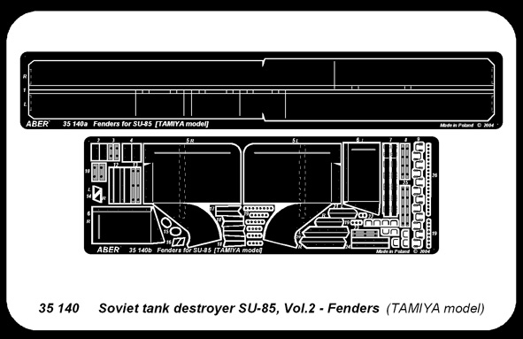 ABR-35-140  Дополнения для  Soviet tank destroyer SU-85 Vol.2 – fenders для Tamiya 1/35