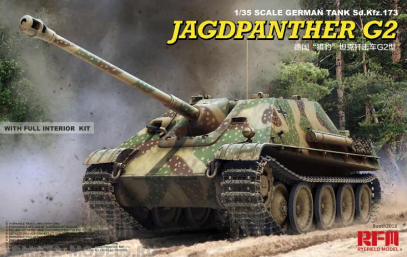 RM-5022 1/35 Jagdpanther G2 with full interior & workable track links Rye Field Model (RFM)