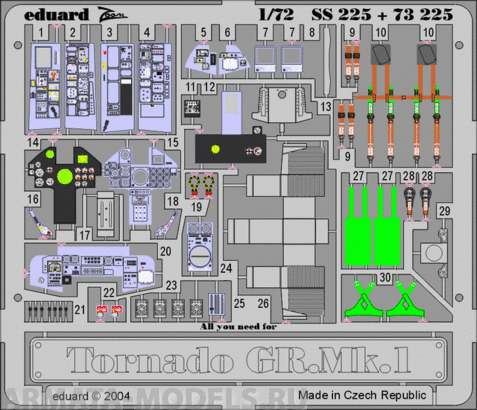 SS225 Фототравление Tornado GR.Mk.1	For HASEGAWA   kit