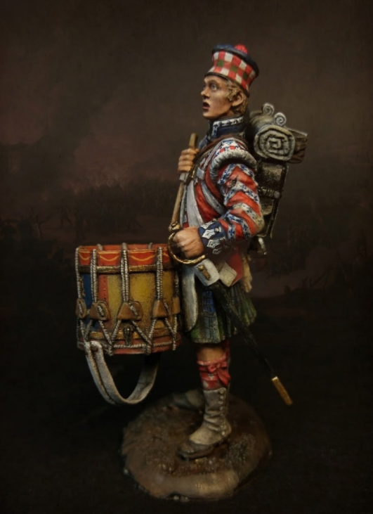 VD-54002(M). Барабанщик 42-го (Королевских Шотландских горцев) пехотного полка quot;Черная Стражаquot;, 1815 г. 54 мм. Материал - белый металл. Chronos Miniatures