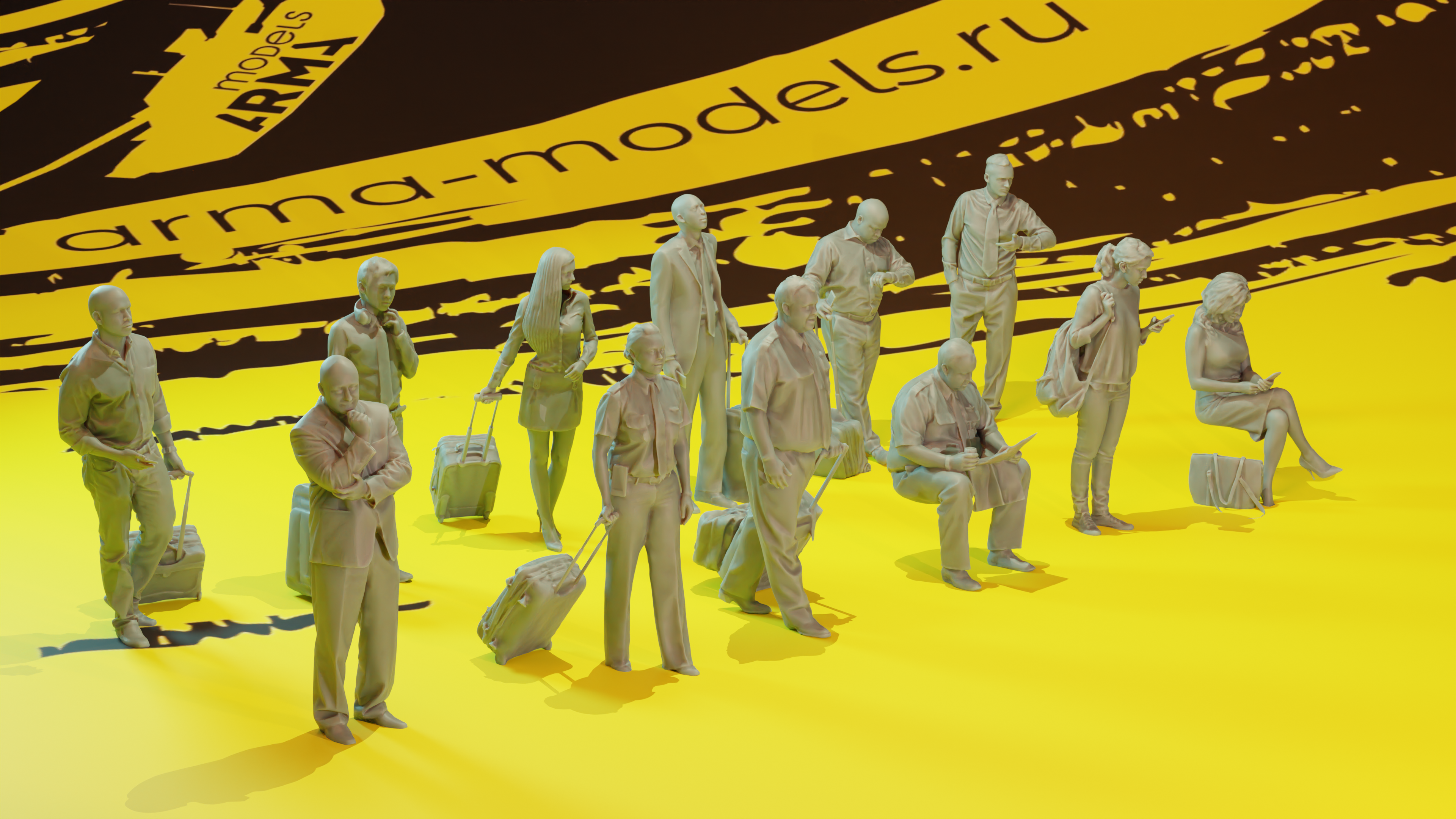 AM14443 Набор фигурок Neo «Пассажиры и пилоты» 12  шт