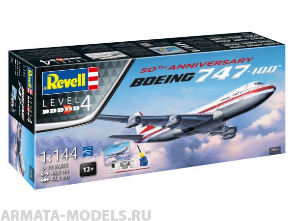 05686RE Подарочный Набор Самолет Boeing 747-100, 50th Anniversary Revell