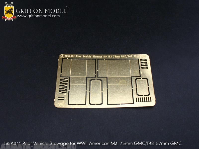 L35A041GR Rear Vehicle Stowage for WW II American M3 75mm GMC/T48 57mm GMC (for Dragon 6467 M3 75mm GMC & Forthcoming T48 57mm GMC Kits) 1/35