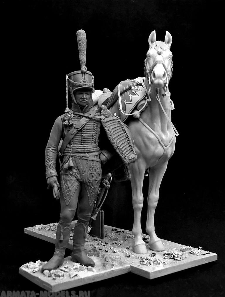 CHM-54267 Обер-офицер армейских гусарских полков, Россия 1810-14 гг. 54 мм. Материал - смола. Chronos Miniatures