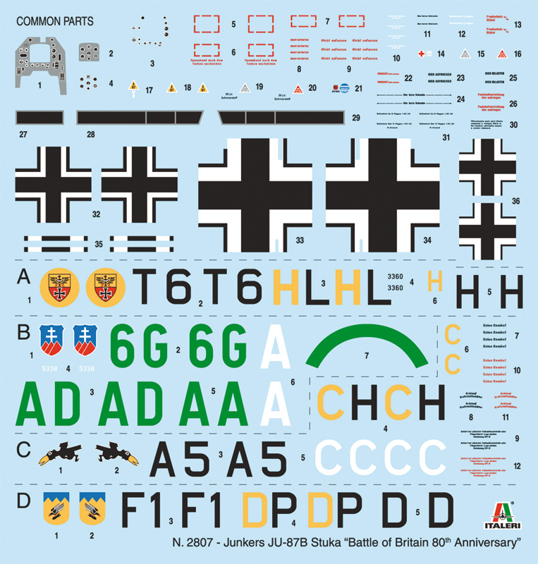2807ИТ Самолет Junkers JU-87B Stuka Italeri