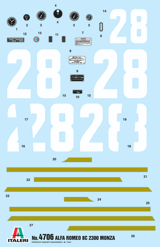 4706ИТ Автомобиль ALFA ROMEO 8C 2300 Monza Italeri