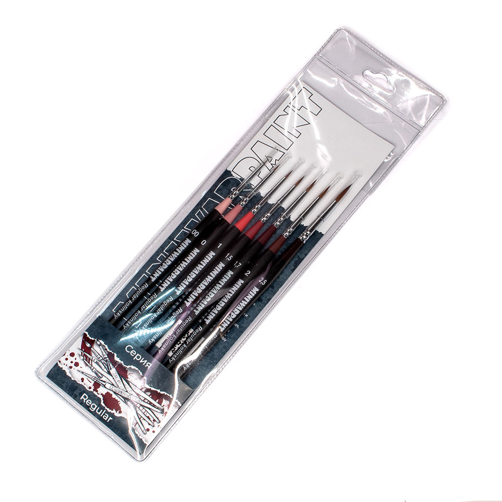 T106MWP Кисти MiniWarPaint набор "Серия Regular" в пакете (7 кистей)