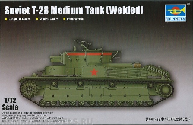 07150 Танк  Soviet T-28 Medium Tank (Welded)  (1:72) Trumpeter