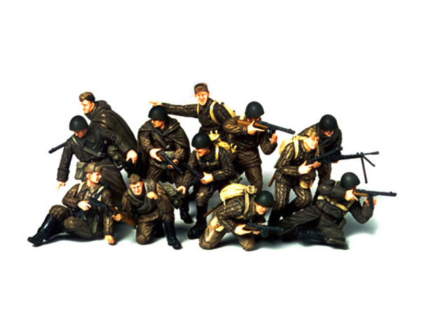 35207T Советский танковый десант (12 фигур) с ППШ-41 и  ППШ-43, пулеметом Дегтярева в атаке Tamiya