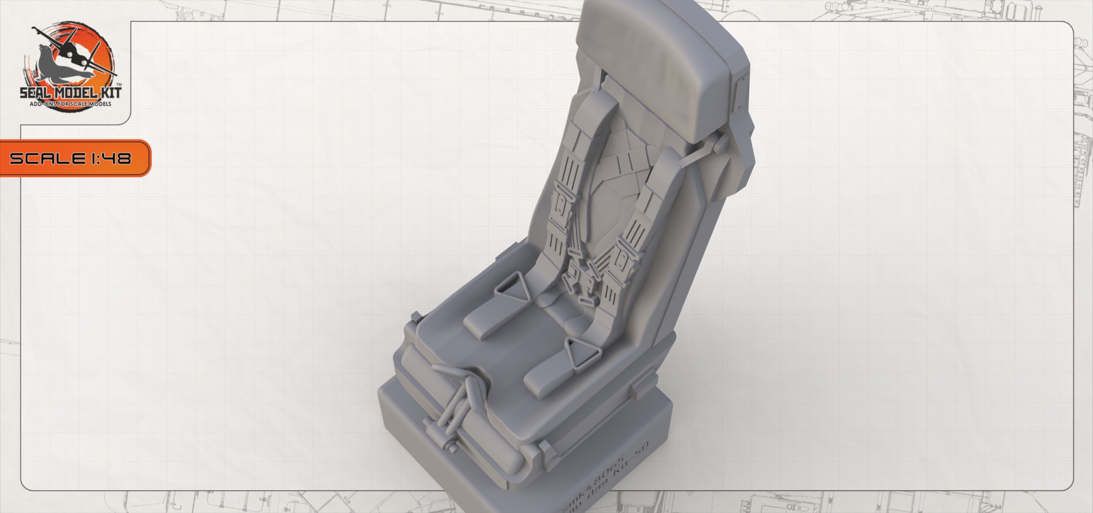 smk48065 Высокодетализированное кресло с подвесной системой для Ка-50 Seal Model Kit