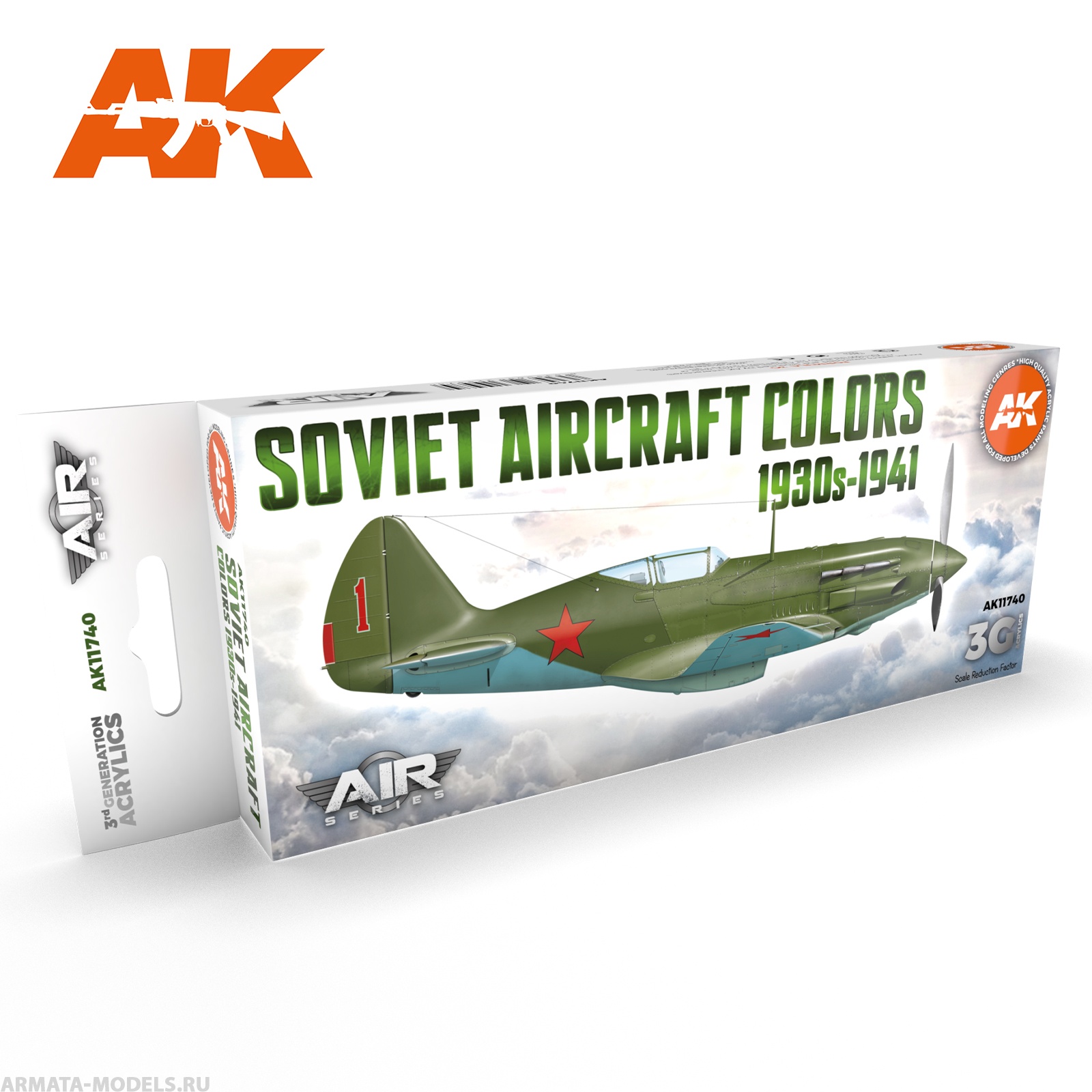 AK11740 Набор красок Soviet Aircraft Colors 1930s-1941 SET 3G