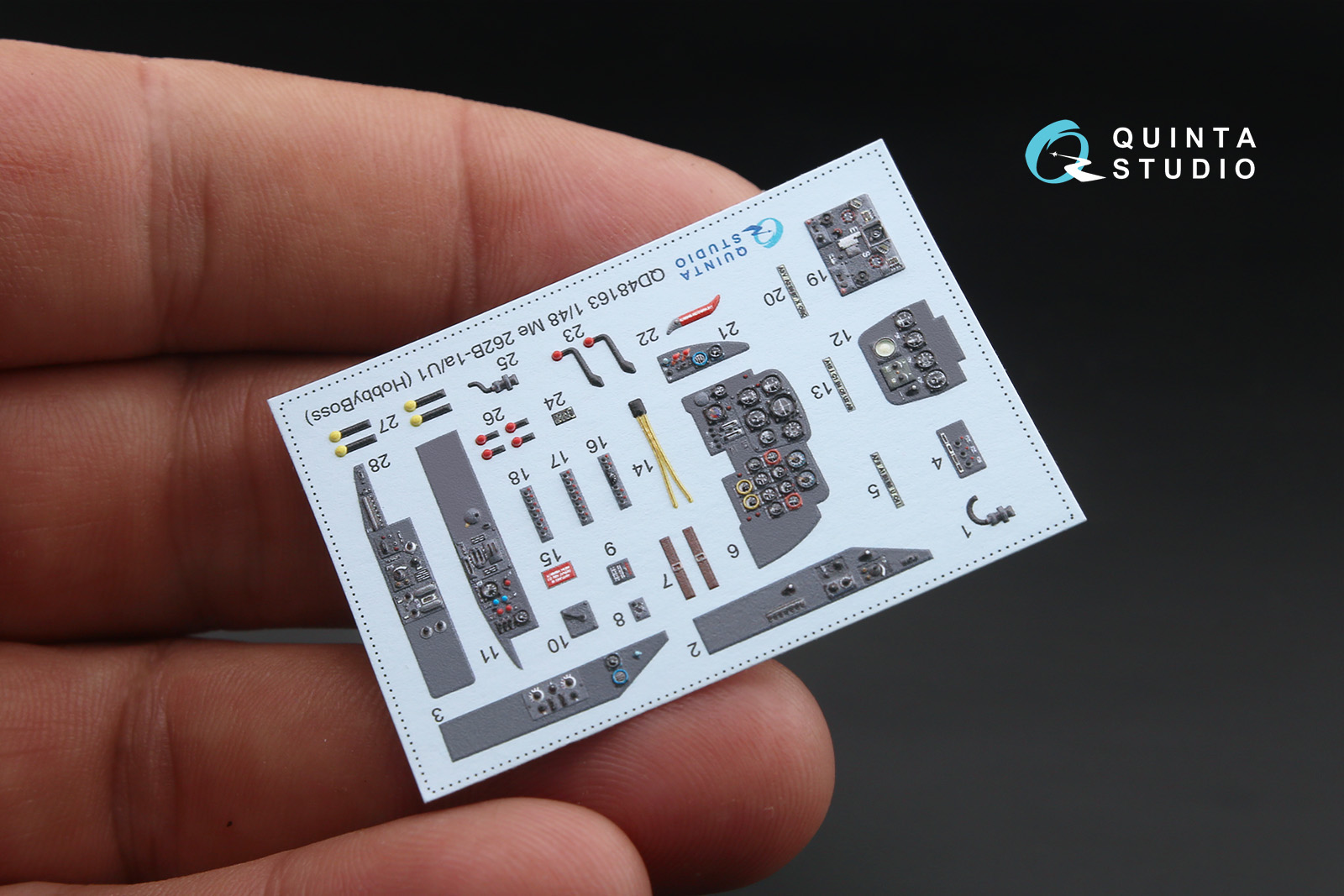 QD48163 3D Декаль интерьера кабины Me 262B-1a/U1 (для модели HobbyBoss)