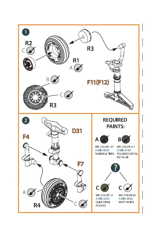 CPA72036 Колеса шасси OV-1 Grumman, Mohawk