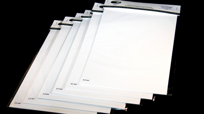 AH0001 Полистирол листовой белый 0,5 мм 1 лист 20х30 см