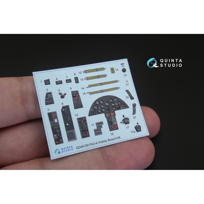 QD48109 3D Декаль интерьера кабины F4U-4 (для модели HobbyBoss)