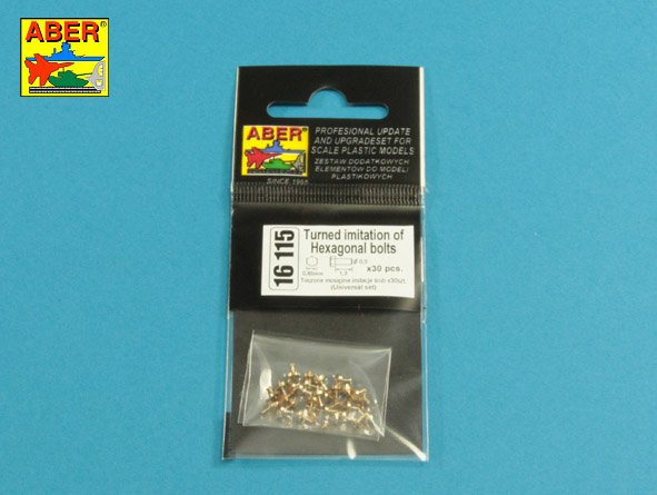 ABR-16-115  Дополнения для  Turned imitation of Hexagonal bolts 0,85 x 1,30 mm x 30 pcs. универсальный набор 1/16