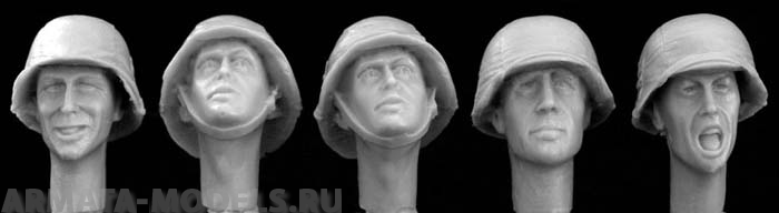 HGH02 5 heads, Ger. SS Handschar fez