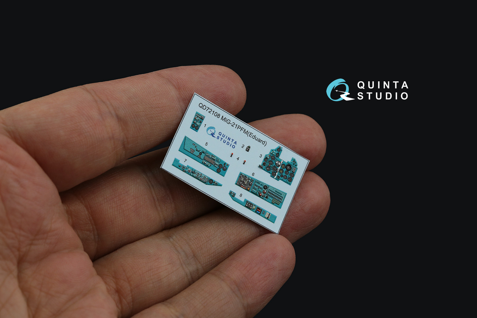 QD72108 3D Декаль интерьера кабины МиГ-21ПФМ с бирюзовыми панелями (Eduard)
