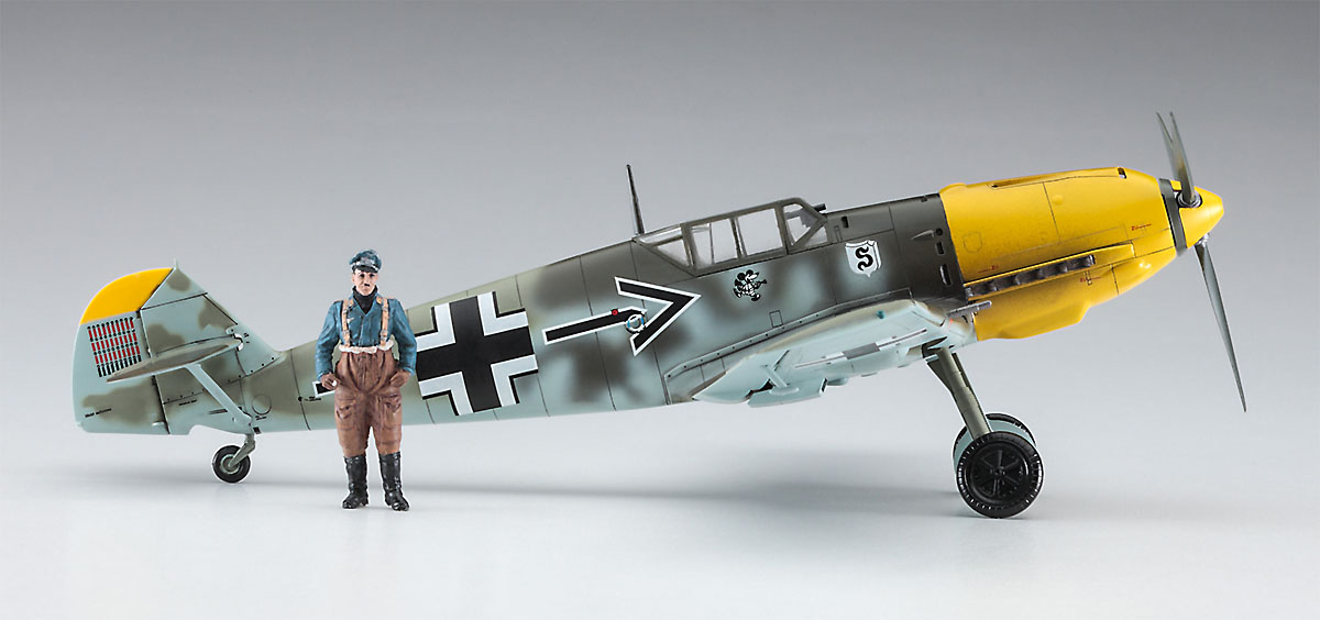 07500 Истребитель с фигурой Messerschmitt Bf109E-4 «Galland» w/Figure Hasegawa