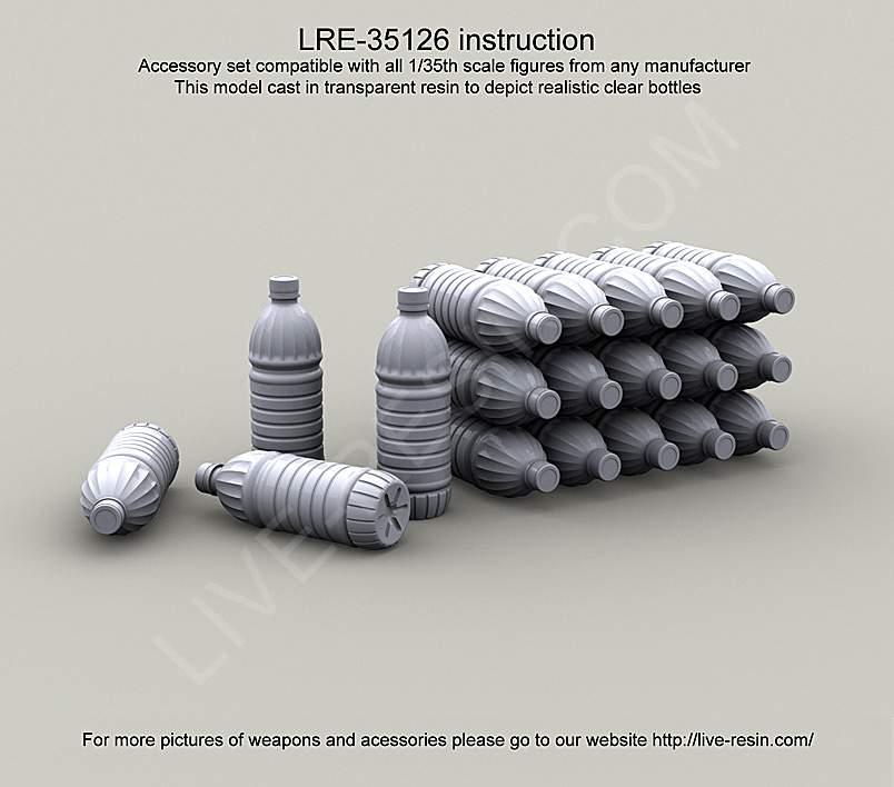 LRE35126 Пластиковые бутылки ( модель из прозрачного материала)