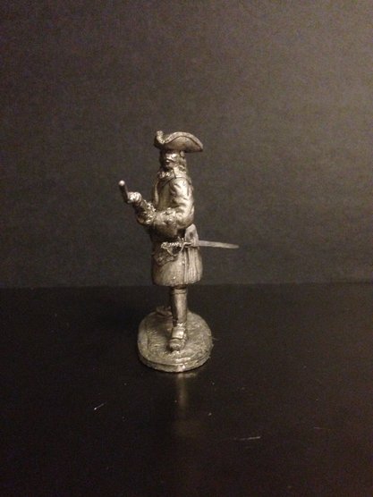 4200ТБ ВИМ, пехота русской армии Петра 1, пеший фузилер стоящий с ружьем на перевес готовящийся отбить  атаку, 54 мм Три Богатыря