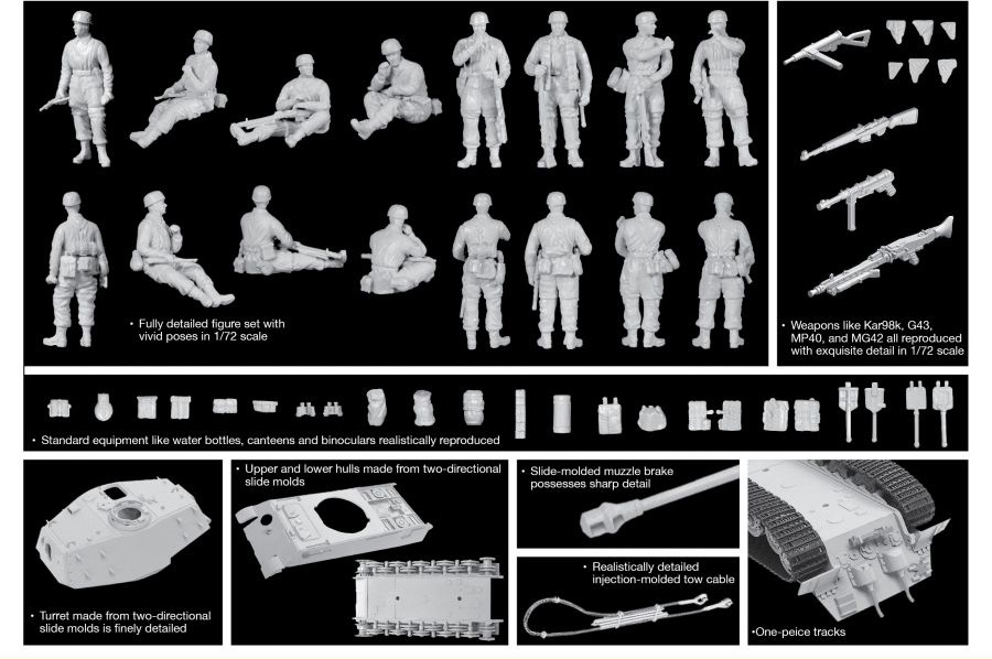 7400Д 3-я дивизия Fallschirmj?ger + производство King Tiger Henschel Dragon