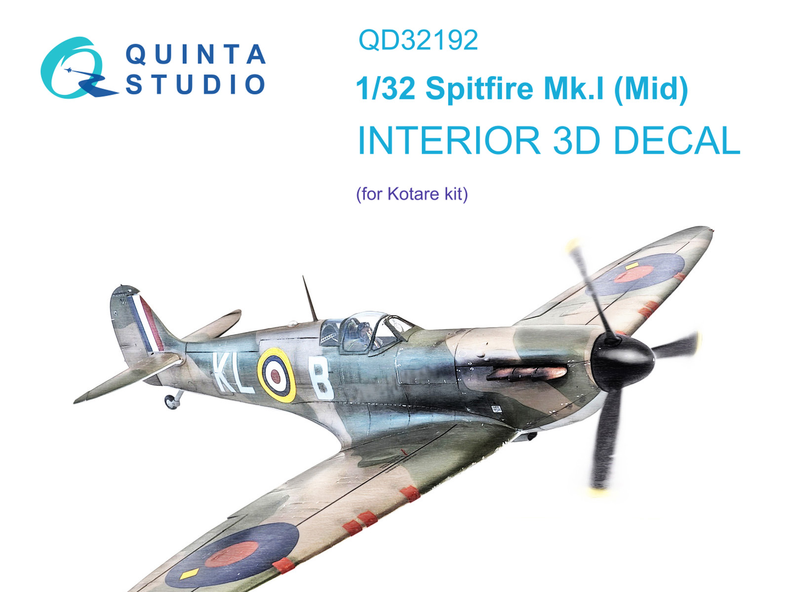 QD32192 3D Декаль интерьера кабины Spitfire Mk.1 Mid (Kotare)