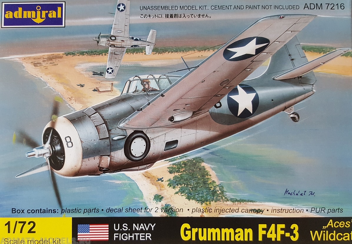 ADM7216 Самолет Grumman F4F-3 Wildcat quot;Acesquot; AZmodel Plastic kits