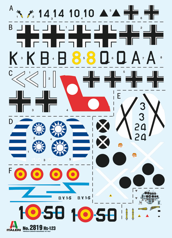 2819ИТ Самолет Henschel Hs 123 Italeri