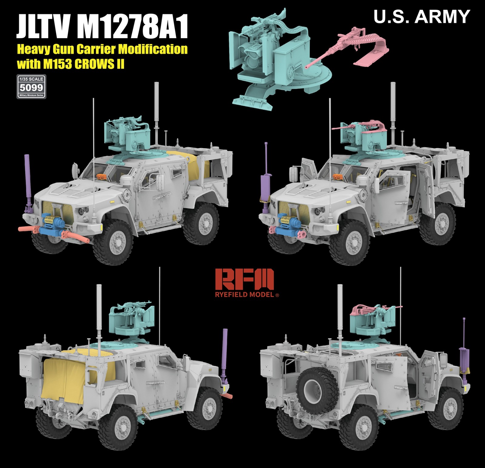 RM-5099 БРОНЕАВТОМОБИЛЬ JLTV M1278A1 С M153 CROWS II Rye Field Model (RFM)