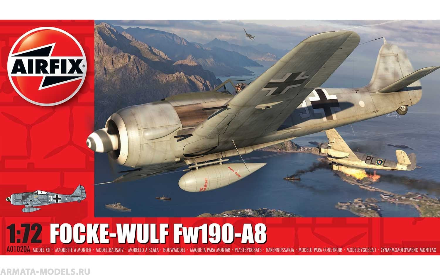 A01020A Самолет Focke-Wulf FW190A-8 Airfix