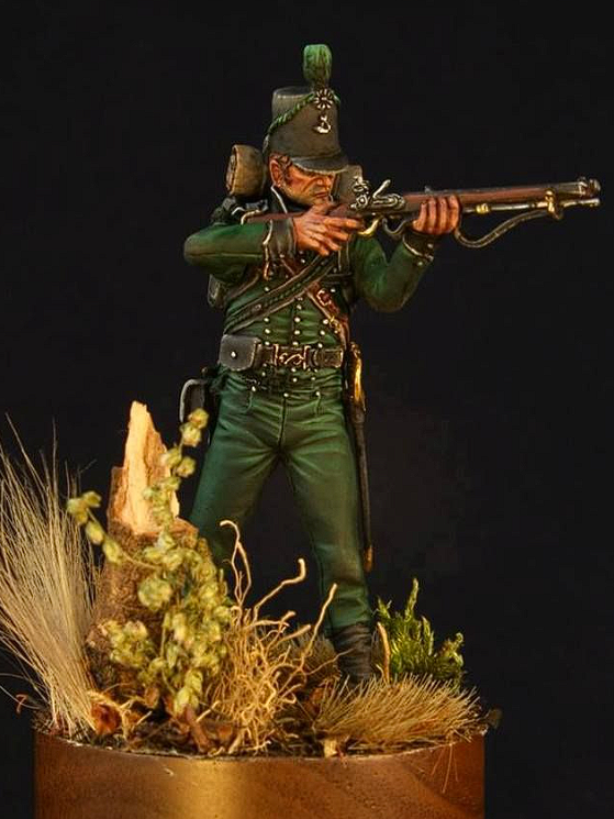 CHM-54089(M). Британский стрелок 95-го легкого пехотного полка, 1807-15 гг. (В комплекте 2 варианта голов) 54 мм. Материал – белый металл Chronos Miniatures