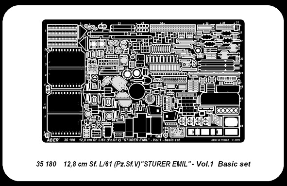 ABR-35-180  Дополнения для  12,8cmSfL/61(Pz.Sf.V) “Sturer Emil”-Vol.1-basic set для Trumpeter 1/35